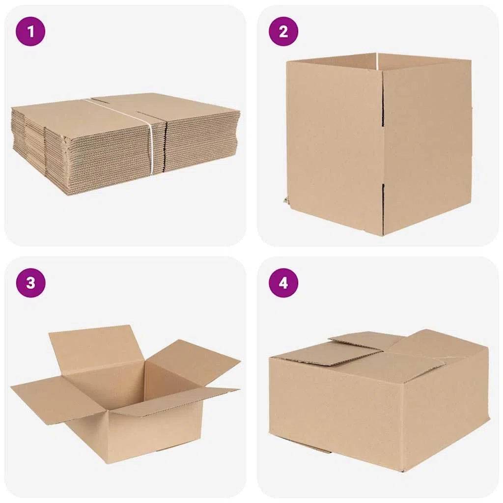 50 Stück Faltbox Set 30x30x15 cm Aufbewahrungsbox aus stabiler Pappe Ordnungssystem für Büro und Zuhause Büroorganisation Lagerung