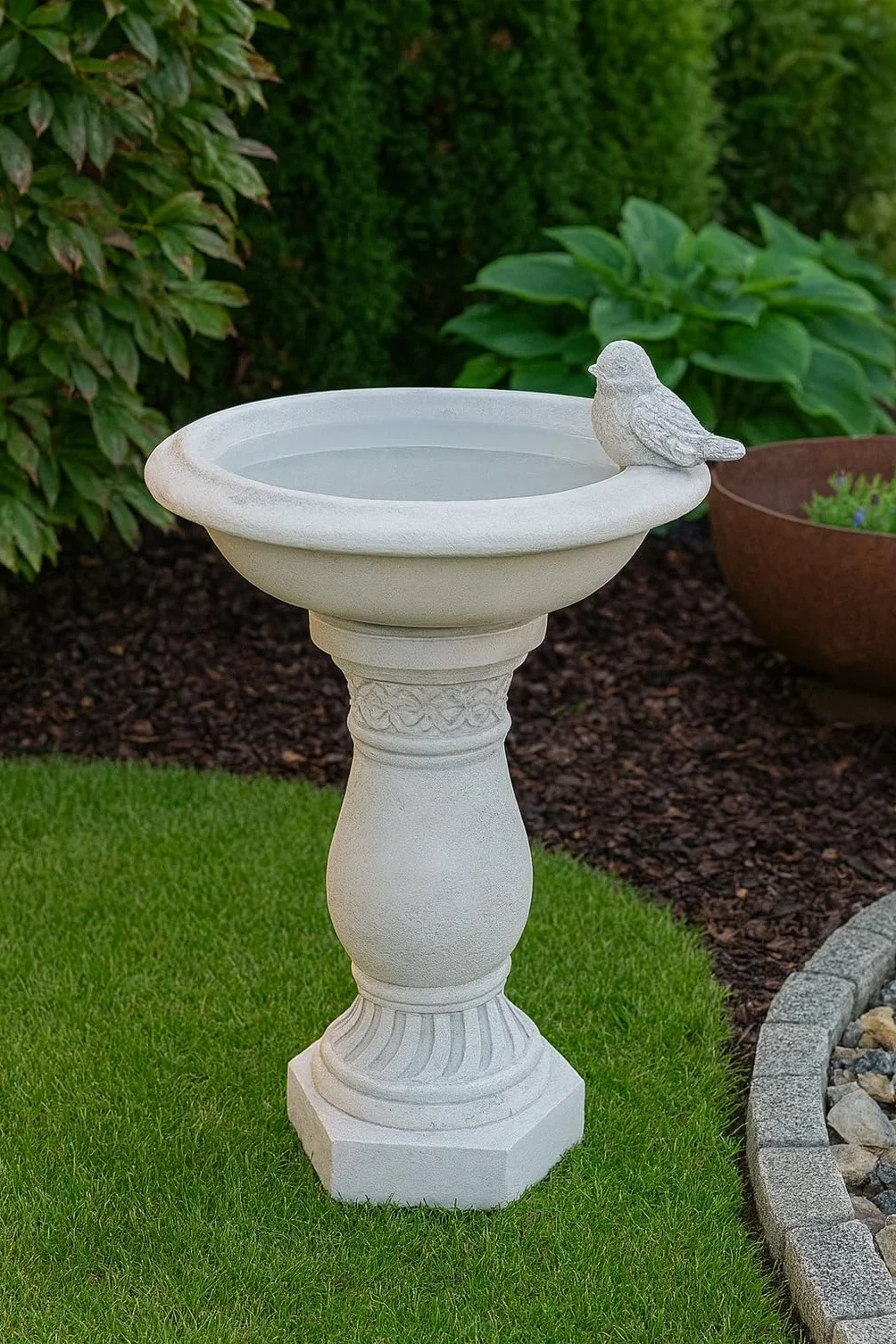 Green Lane Garden Antikes Vogelbad auf Einer dekorativen Säule