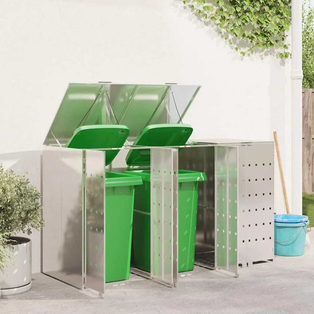 Mülltonnenbox 3er Mülltonnenboxen 240L Box für Mülltonnen Edelstahl