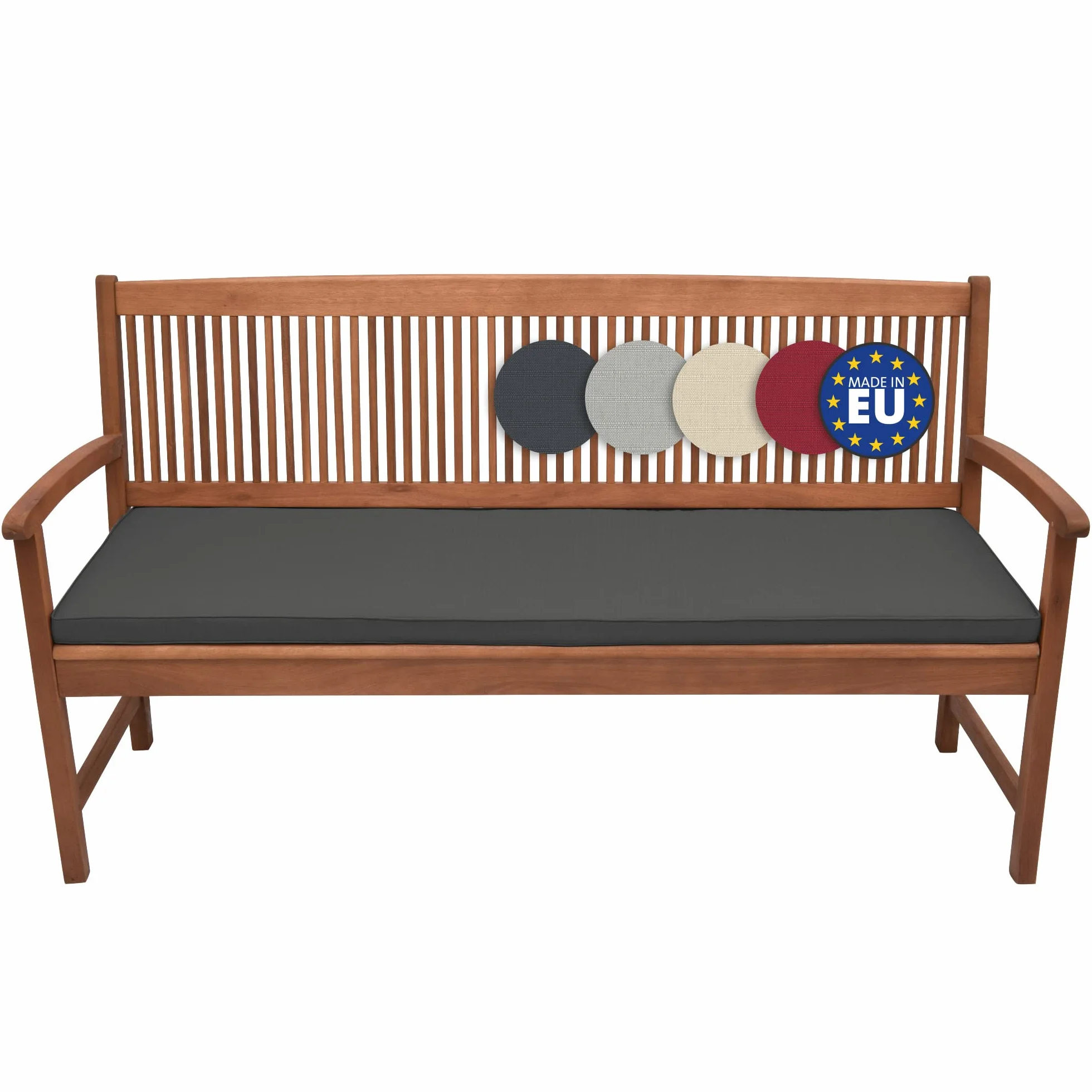 Beautissu Bankauflage - Bequeme Sitzkissen für Gartenmöbel - waschbare Bankkissen Sitzauflage - Gartenbankauflage Outdoor - Palettenkissen 150x48x5 cm - Anthrazit - Base BK