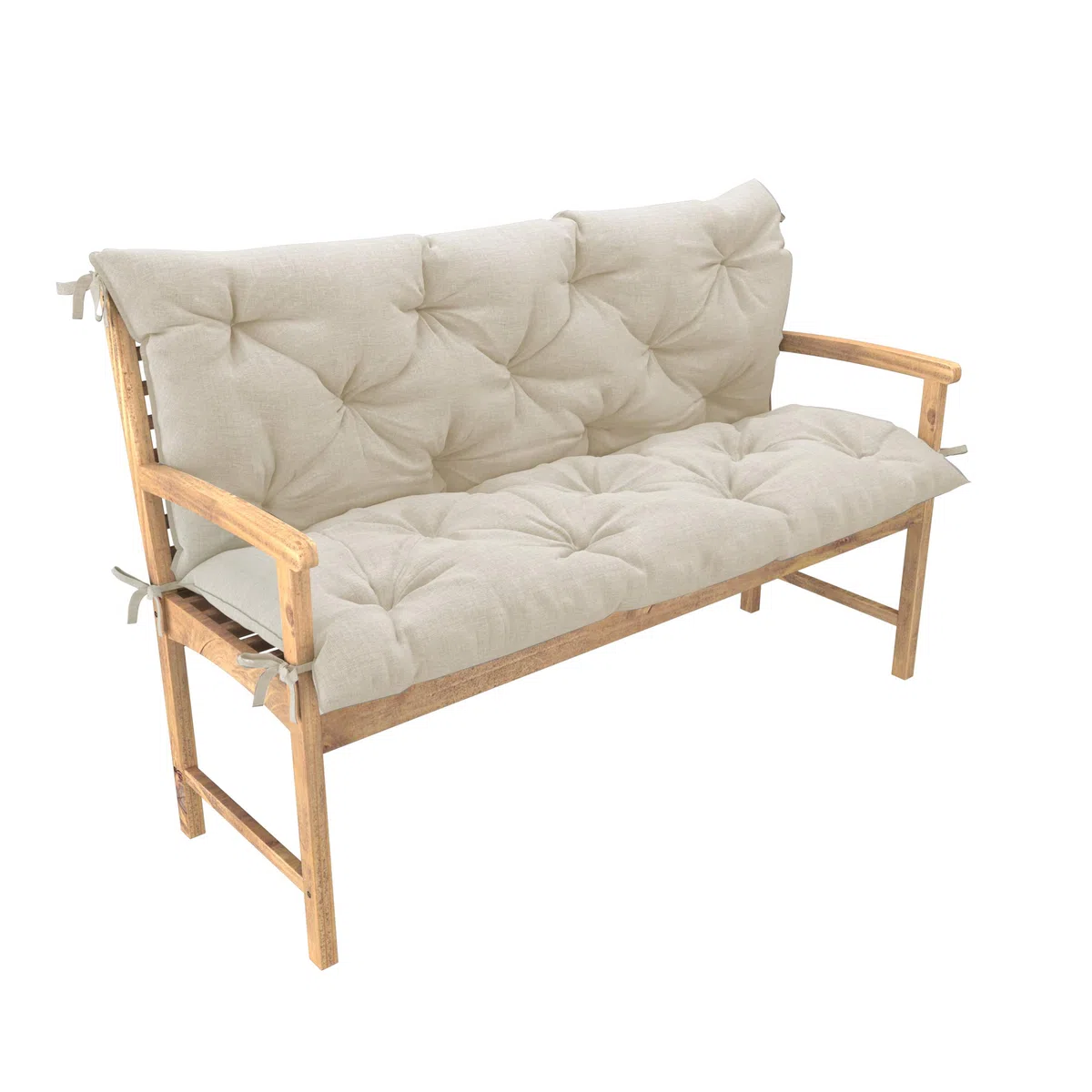 chilly pilley Bankkissen Relax Palettenkissen mit Rückenlehne Gartenschaukelkissen mit Nähten Gesteppt Gartenkissen Garten Kissen Sitzpolster Hollywoodschaukel (110x50x50, Creme)