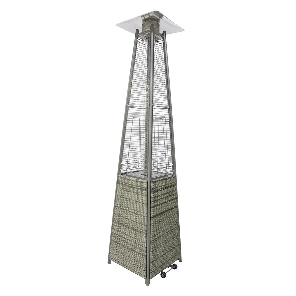 Pyramid Gas-Heizstrahler für den Außenbereich, 13 kW | Heizung mit offener Flamme für Garten, Bar und Restaurants | Abdeckung und Regler im Lieferumfang enthalten | Modernes Design |