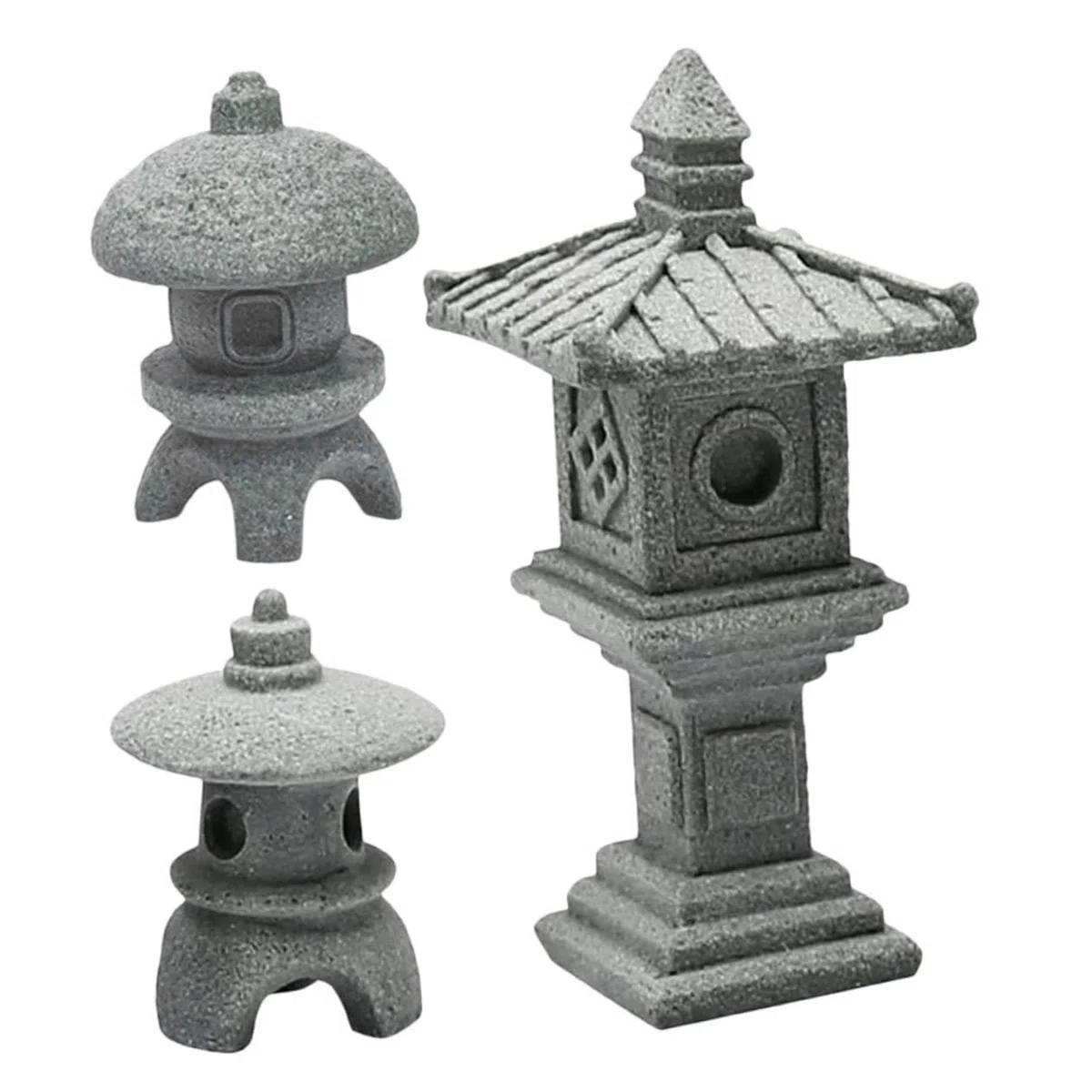 Toyvian 5 Sätze Mini Garten Ornament Teiliges Deko Mit Laterne Für Zen Für Garten Und Innenräume Geschenkidee Für Gartenliebhaber 3 Stück * 5