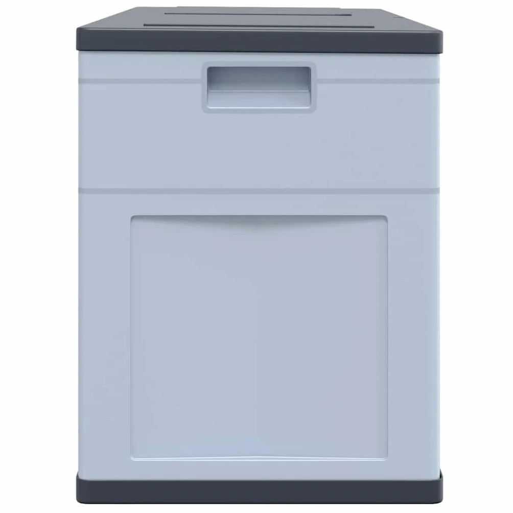Générique Aufbewahrungsbox für den Garten, 320 Liter, grau schwarz, robuste Kunststoffbox für Kissen, Decken und Werkzeug, Innen- und Außenbereich, zeitloses Holzdesign