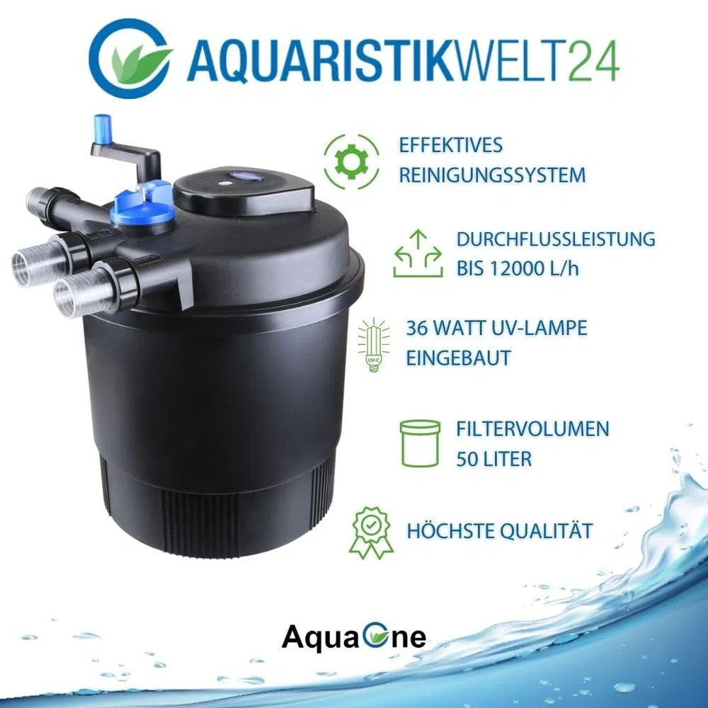 AquaOne CPF 20000 Bio Druckteichfilter 40000l Teichfilter Bachlauf inkl.36 Watt UVC Klärer Druckfilter Bachlauf UVC Lampe Klar