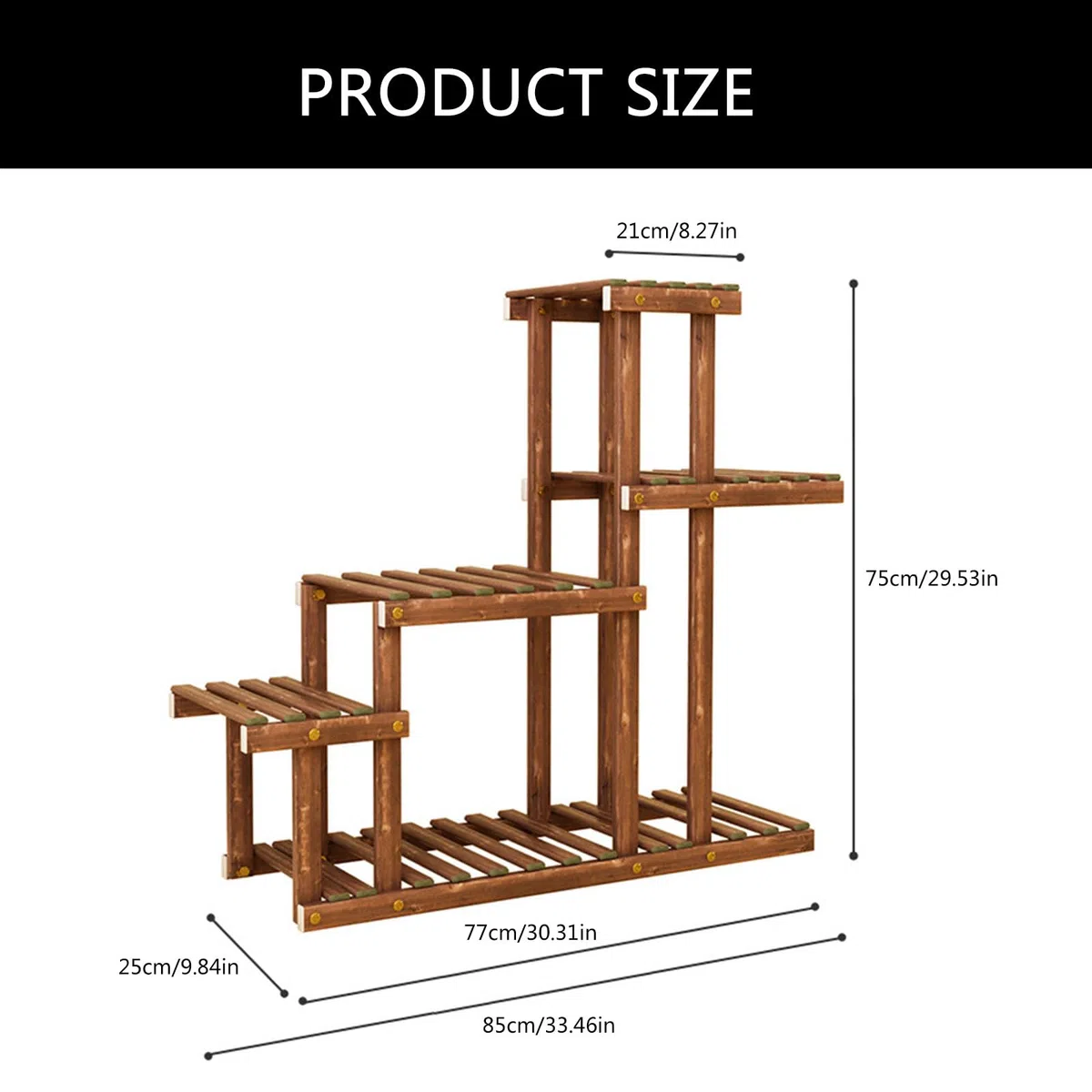 Generisch Platzsparende Holz Pflanzen Organizer für den Balkon, Garten, praktisches Sukkulenten Präsentationsregal für Hobbygärtner, Aufbewahrungsregal