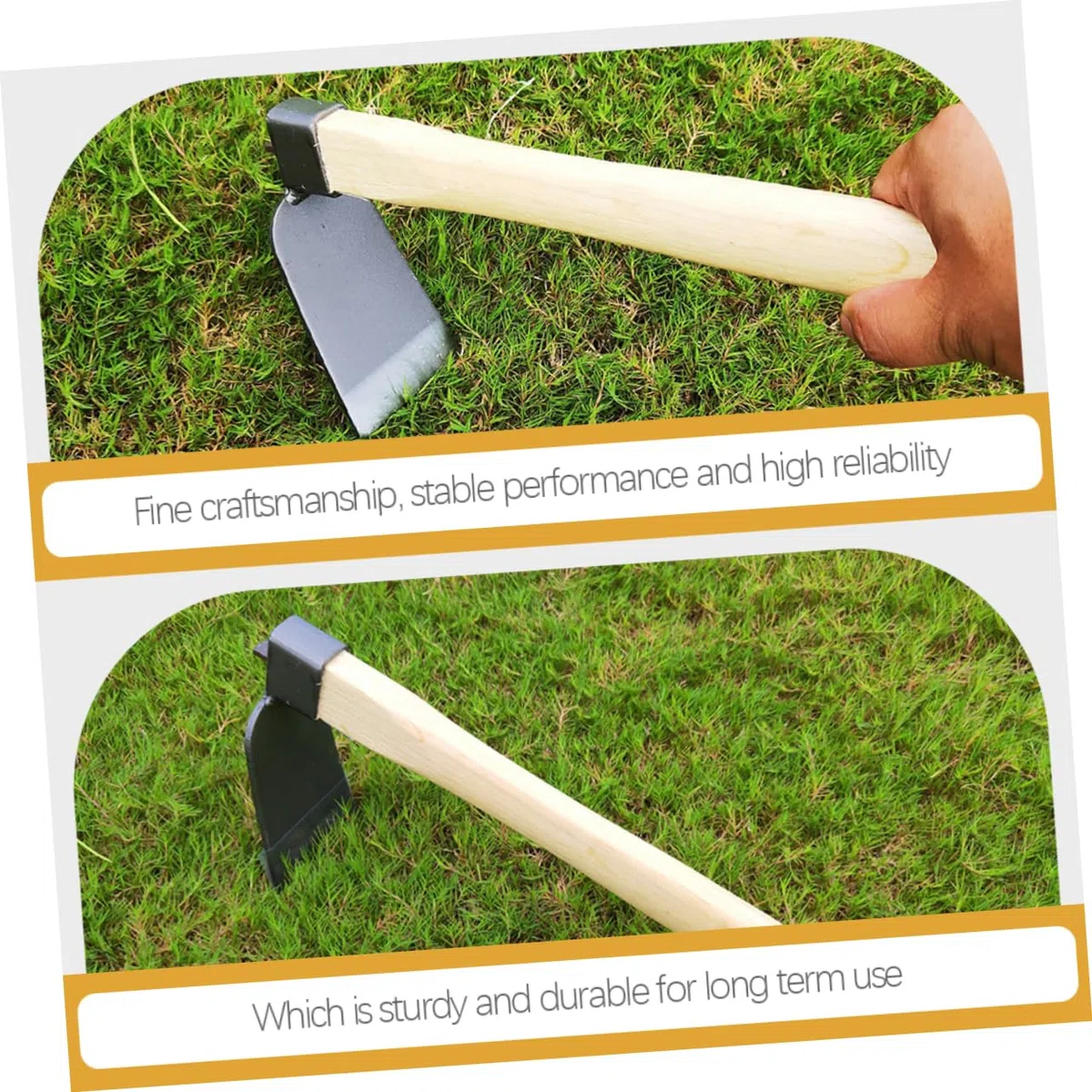 BESPORTBLE 2 Stück Gartenhacke Gehärtetem Vollstahl Ergonomischer Holzgriff Unkrautwerkzeug zum Jäten und Auflockern Gartenarbeit und Pflanzenpflege