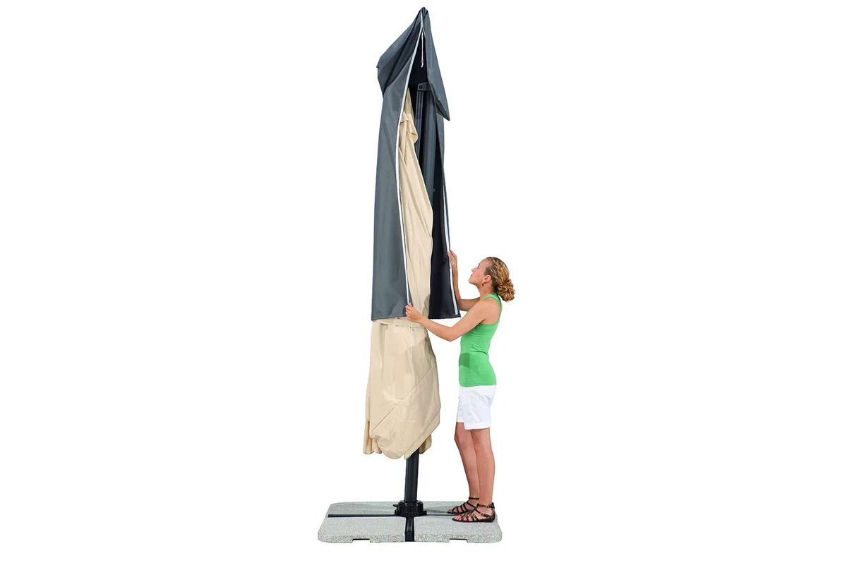 Schneider Sonnenschirm Rhodos, Natur, 300 x 300 cm quadratisch, 782-02, Gestell Alu/Stahl, Bespannung Polyester, 24 kg