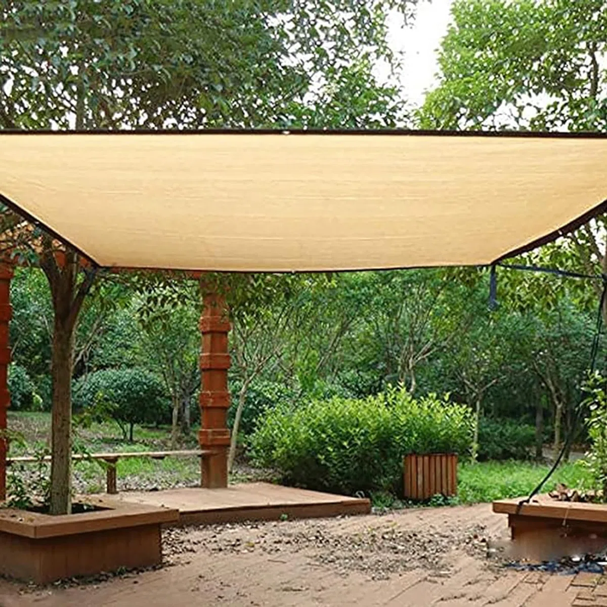 Balkonabdeckung Maschendrahtnetz Atmungsaktiver Sonnenschutz UV-beständig Zug- Und Abriebfest Langlebig Geeignet Für Schattigen Garten Schattige Blumen Und Pflanzen Pool-Schatten(16 * 26ft)