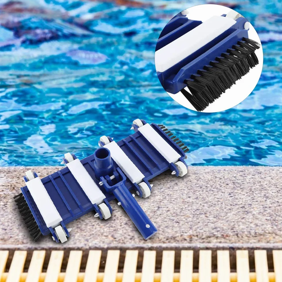 Pool-Staubsaugerbürsten, professionelle Flexible Schwimmbad-Vakuumkopf 1,25-Zoll-Verlängerungsstangen für unterirdische und oberirdische Schwimmbäder