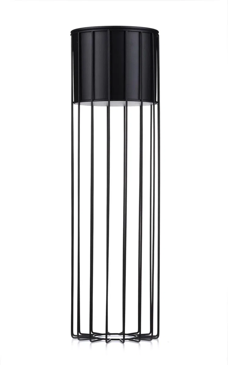 Moderne Blumenständer Metall 70 cm Hoch mit Schwarz Blumentopf Rund 19 cm Ø auf Robuste Ständer - Pflanzenständer zur Dekoration Innenräumen