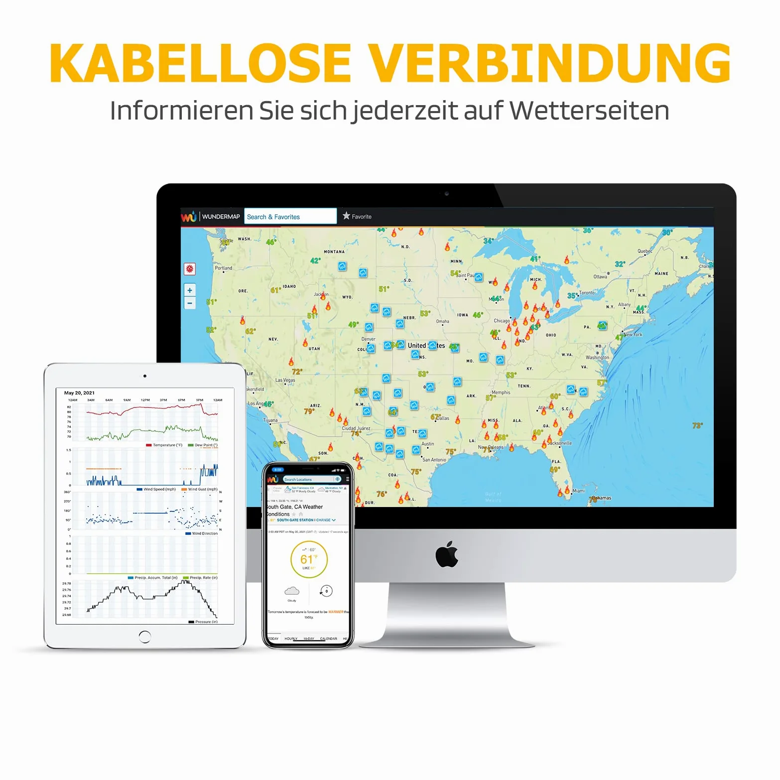 Raddy WF-100C Lite WLAN Wetterstation Funk mit Außensensor, 13-in-1 Profi Wetterstation mit App, Thermometer Innen/Außen, Barometer, Hygrometer, Wind- & Regenmesser, Wettervorhersage für Haus & Garten