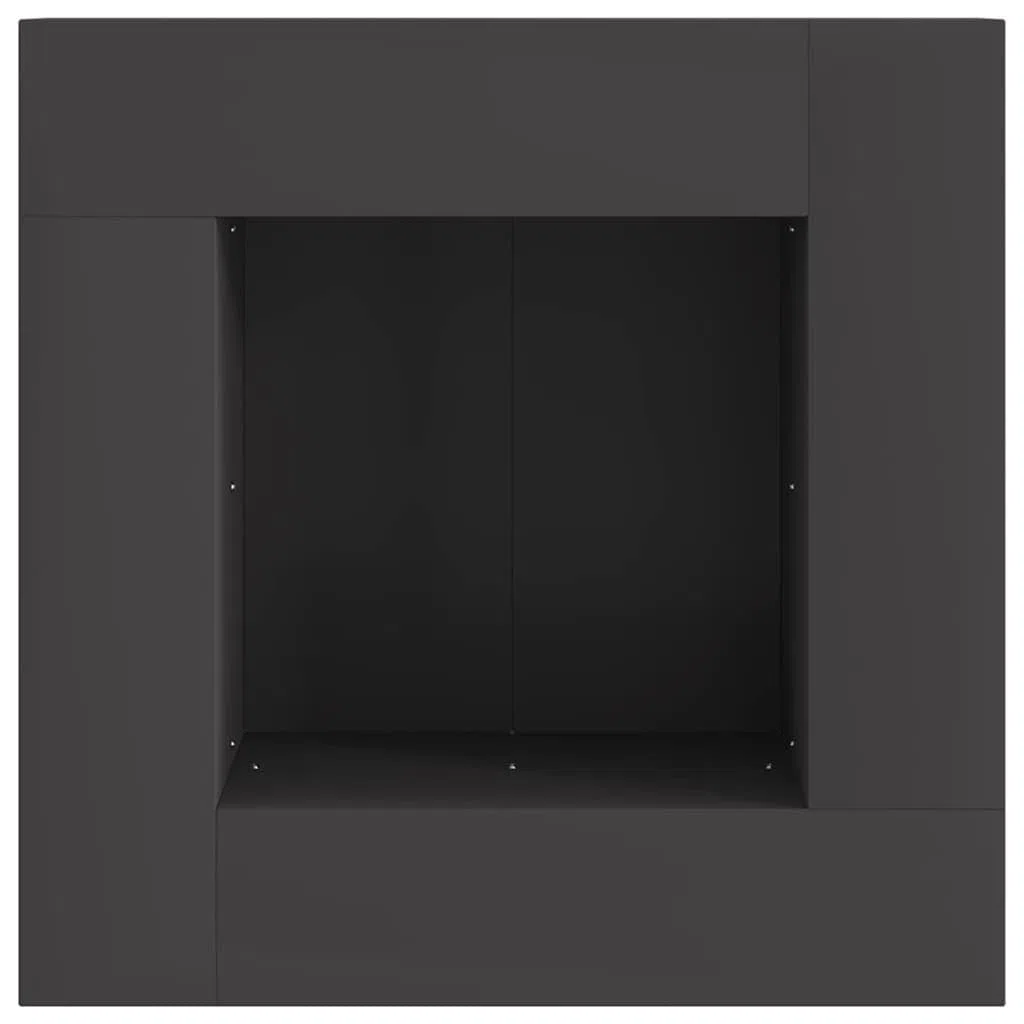 Feuerstelle Schwarz 60 x 60 x 30 cm Stahl für Terrasse Garten, kamin ofen feuerstelle Schornstein heizkassette Holzhalter Aschekasten zubehoer, Wärme und Behaglichkeit