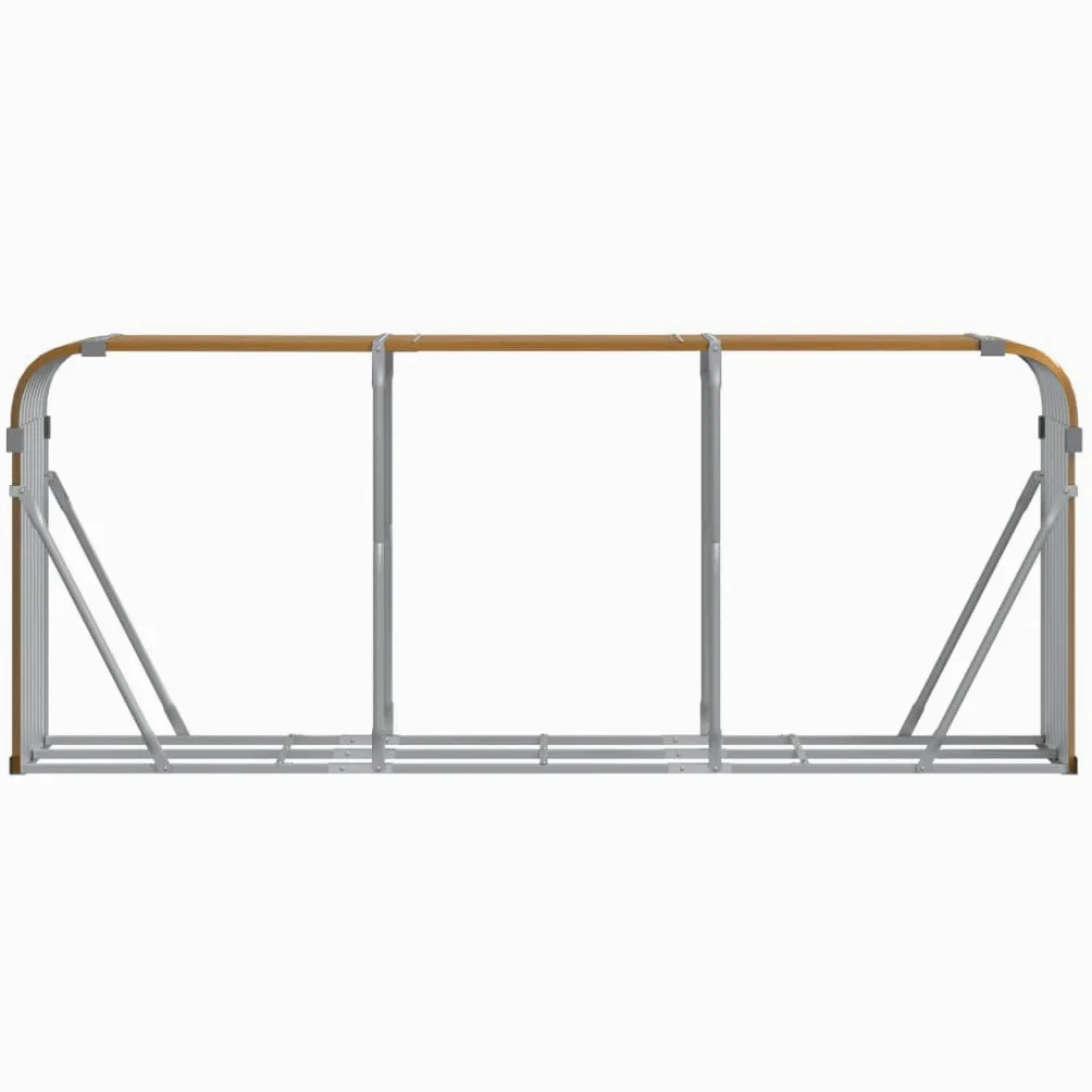 Kaminholzunterstand Holzoptik 234x45x100 cm Verzinkter Stahl Brennholz Lagerung Feuerholz Scheitholz für Kamin Ofen Terrasse Garten Haus Innenbereich Wohnzimmer
