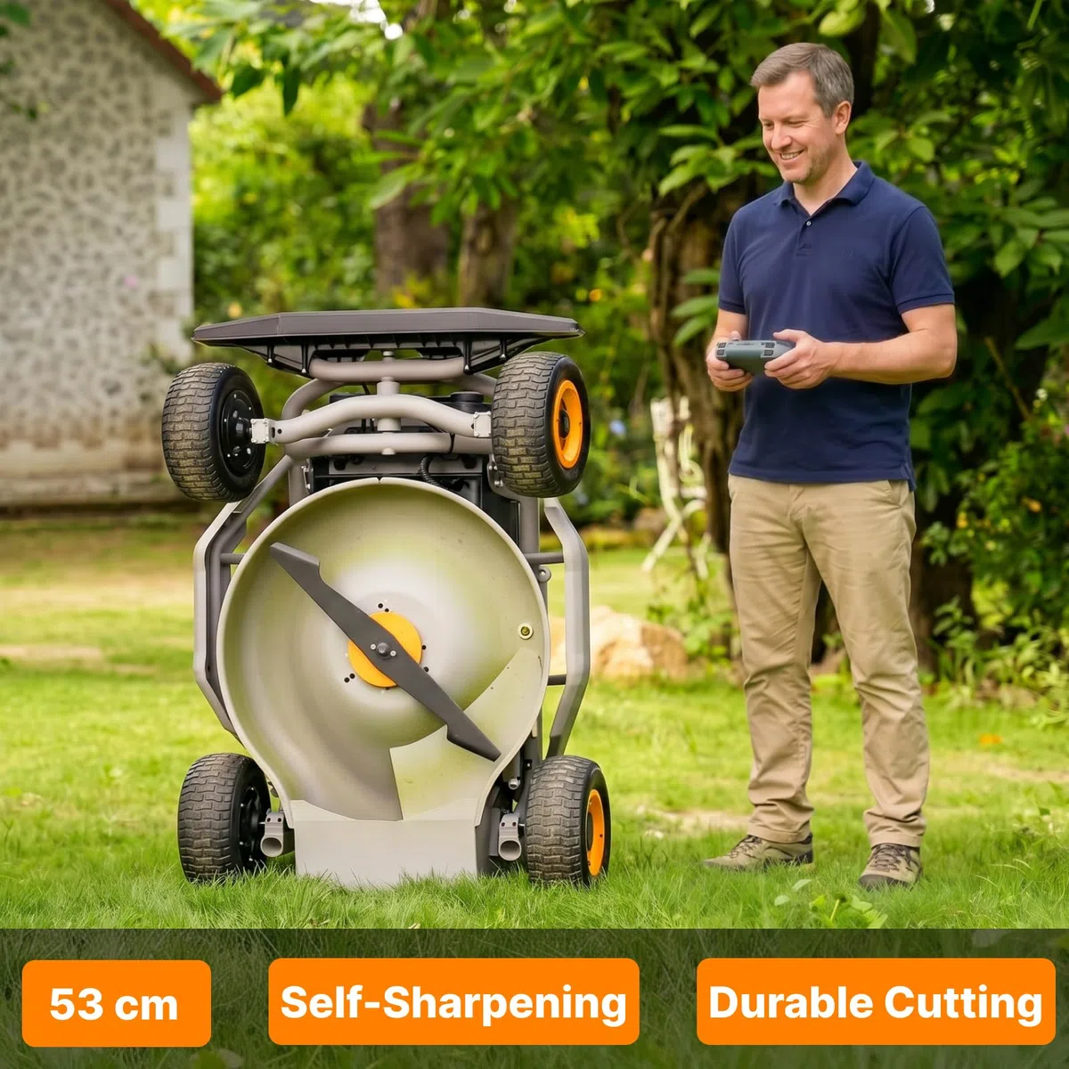 Mowrator Selbstschärfende Mähklingen, 53 cm, 3 Stück, Ersatz für Mowrator S1 Rasenmäher, exklusive Passform für Mowrator Rasenmäher