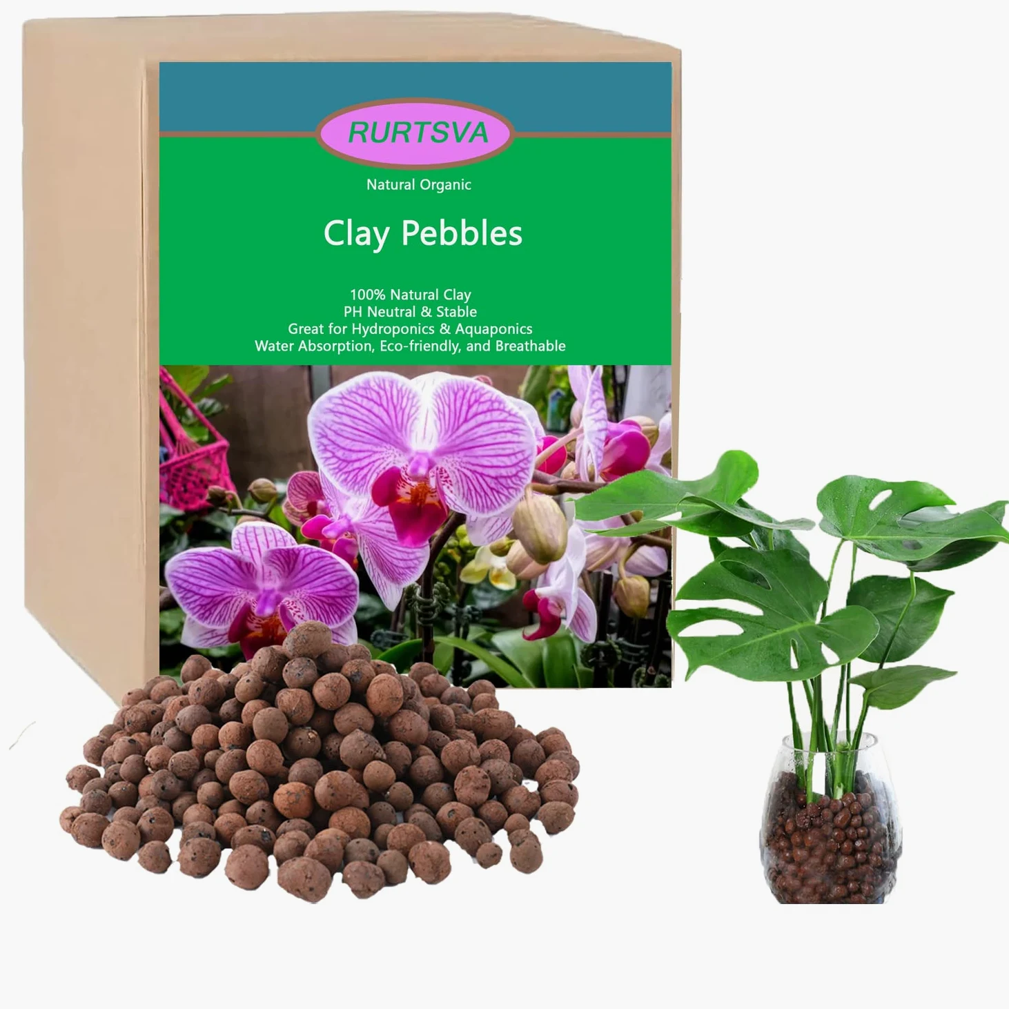 Natürliche Leca Tonkieselsteine, 6,8 kg, 8 mm-18 mm, expandierte organische Kugeln, Pflanzen, Gartenerde für Hydrokultur, Drainage, Dekoration, Aquaponik