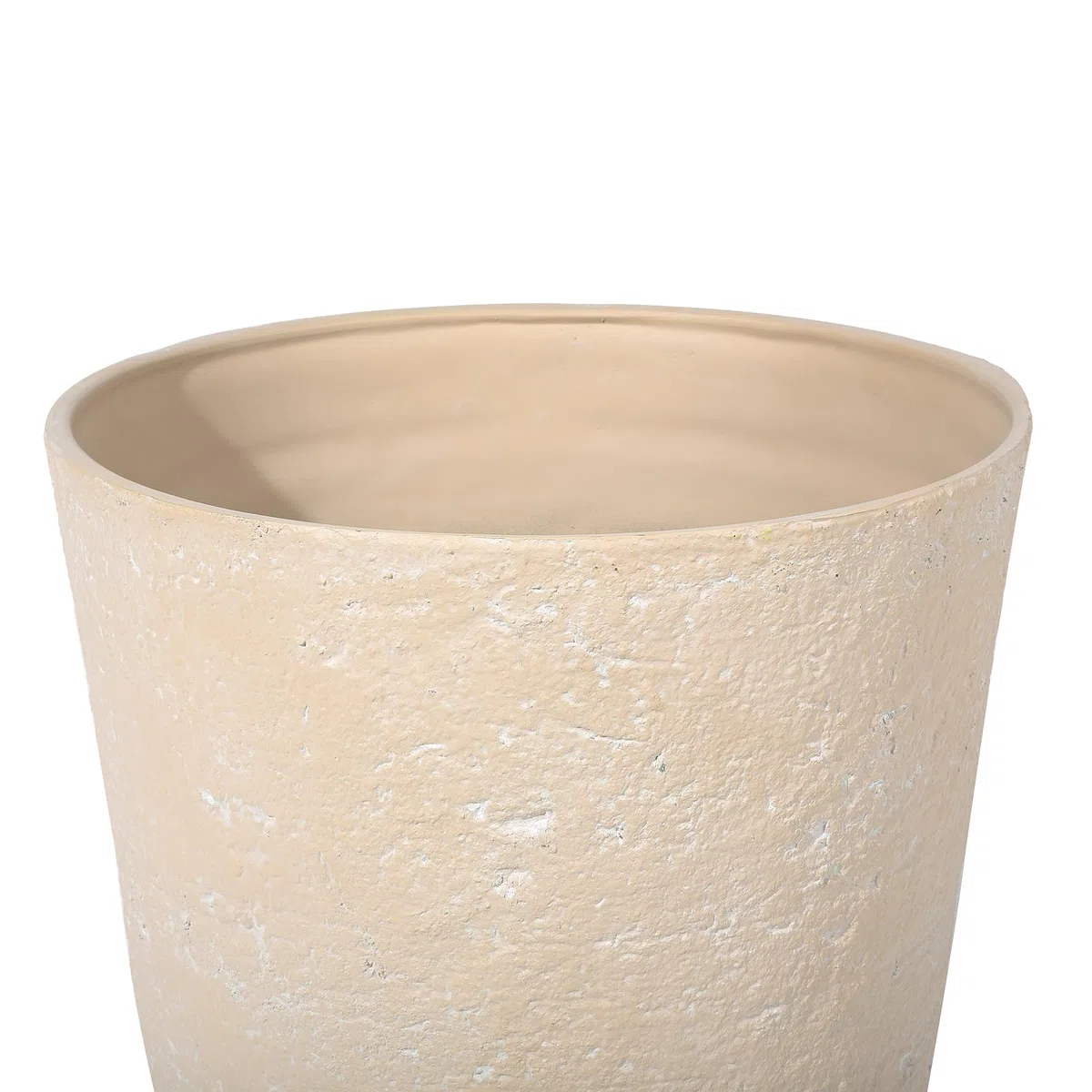 Blumentopf 2er Set Steingemisch/Glasfaser beige 35x35x50 cm rund Modern Camia