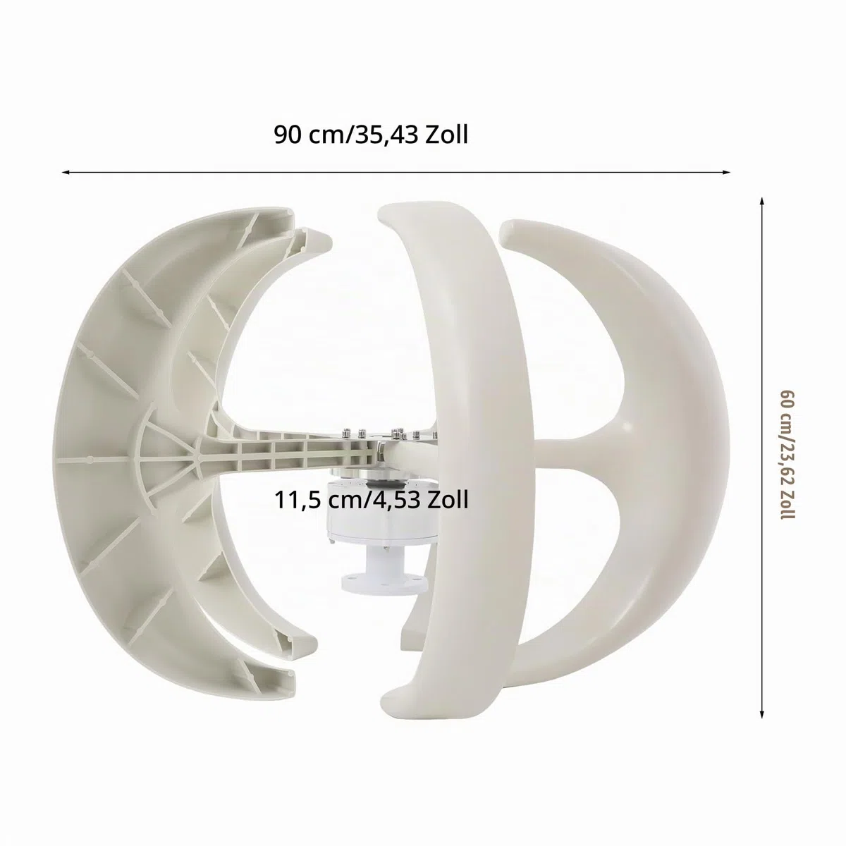 BrandName 600W 12V Windgenerator Set mit Flansch & Controller – Windkraftanlage für Haus Garten Outdoor Industrie – Kompaktes System für nachhaltige Energie Enthusiasten