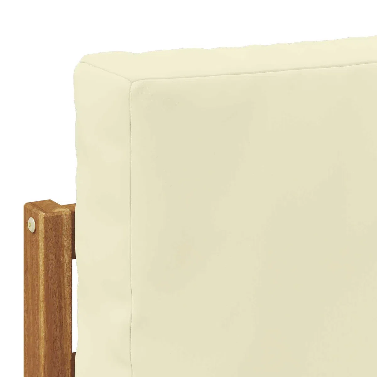 Outdoor-Sofagarnitur 3-teilig mit Kissen aus massivem Akazienholz in Natur und Creme, wetterfestes Gartenmöbel Set für Terrasse Balkon Garten, modernes Design