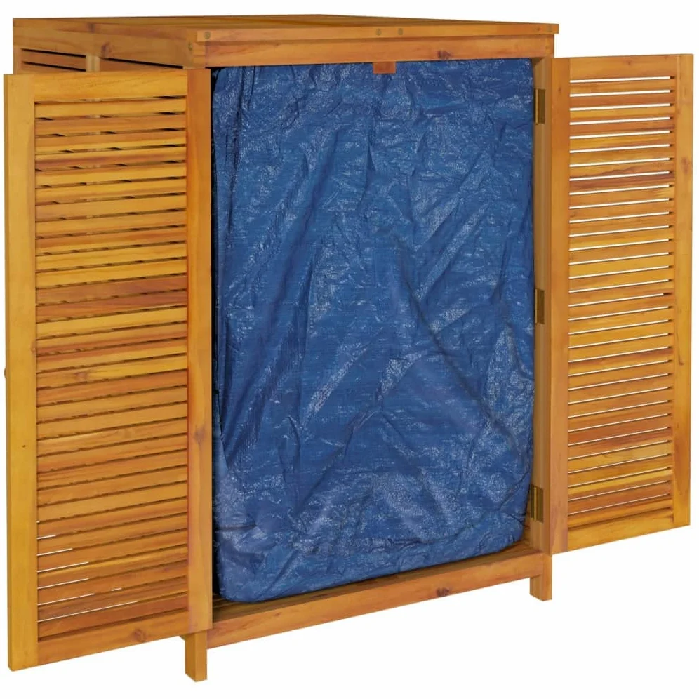 Gartenbox aus Massivholz Akazie 280x87x104 cm mit wasserfesten Innenbeuteln und Türen für Stauraum Aufbewahrungslösung dekorative Ergänzung Wohnraum robust langlebig
