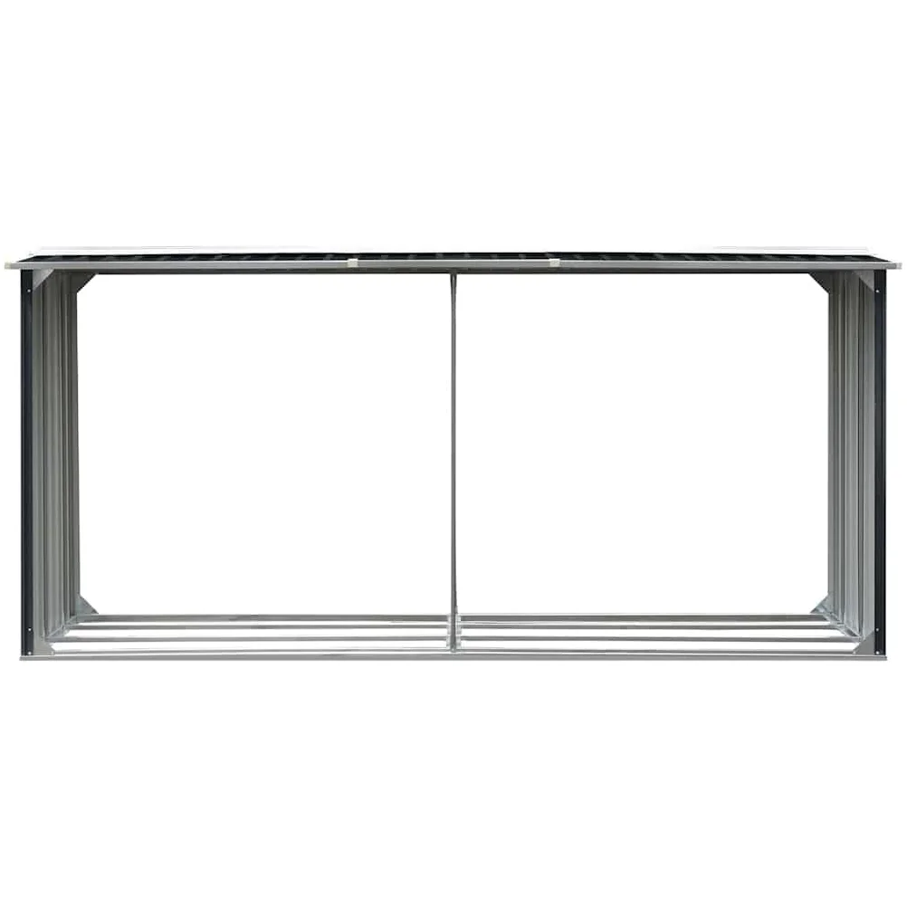 vidaXL Brennholzlager Kaminholzunterstand Brennholzregal Brennholzunterstand Kaminholzständer Holzlager Verzinkter Stahl 330x92x153cm Anthrazit