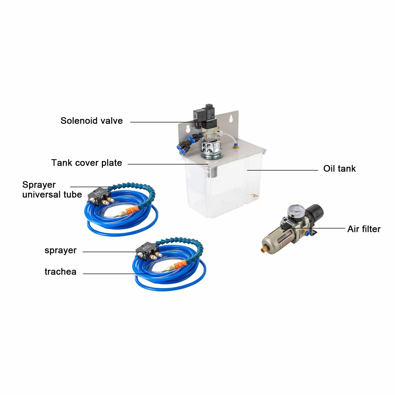 CNC Kühlmittel Sprühsystem, 220V 3L Tank 4m Schlauch Nebel Kühlsystem für Drehmaschine und Bohrmaschine
