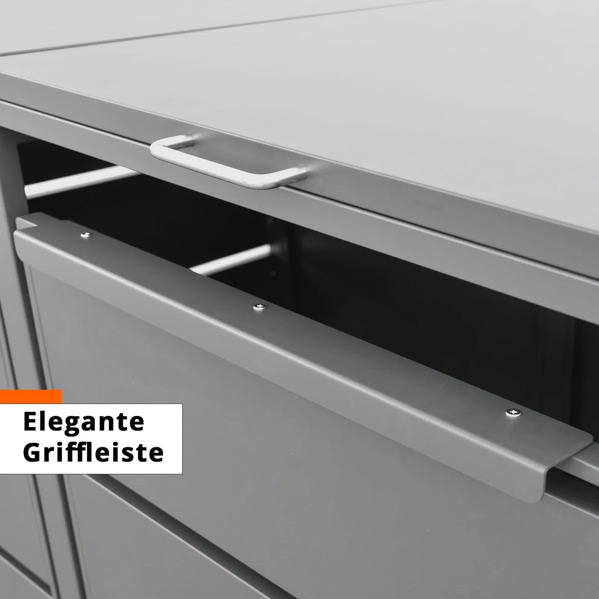 Mülltonnenbox für 3 Tonnen, Mülltonnenverkleidung mit Klappdeckel, Anthrazit