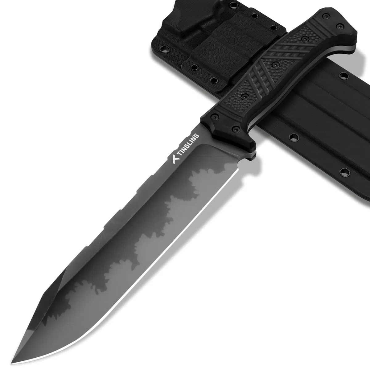 Machete Scharf Echt Buschmesser: Groß Macheten Garten Feststehende Klinge, Survival Messer Bushcraft Überlebensmesser, Schwarz Griff