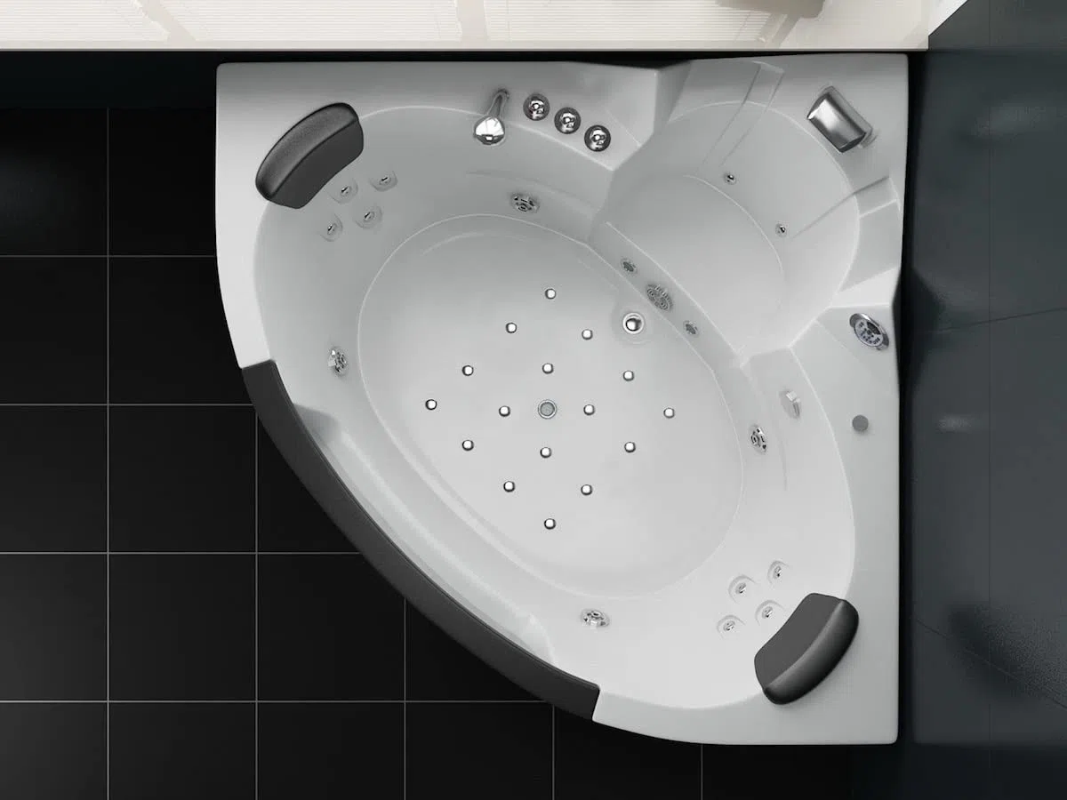 PureHaven Whirlpool 152x152 cm Elegantes Design Heizung Lichttherapie Soundsystem Reinigungsprogramm Bluetooth-Soundsystem