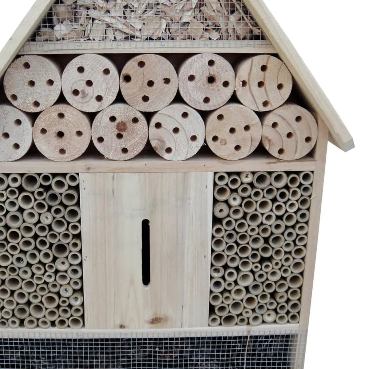 Insektenhotel XXL 45,5 x 15 x 99 cm, Insektenhotel aus Holz, Natur, für Wildbienen, Marienkäfer, Fliege, Schmetterlinge, Hummeln, fliegende Insekten, Bienen