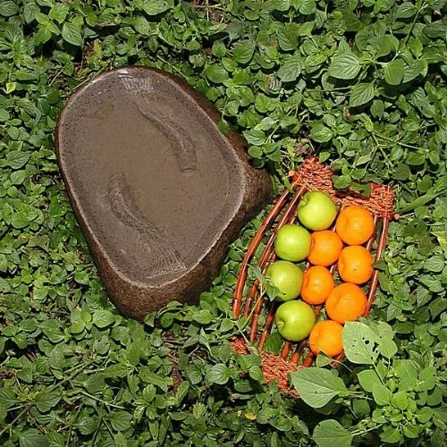 Grosses Stein Vogelbad Vogeltränke oval Gartendeko ca 50 cm