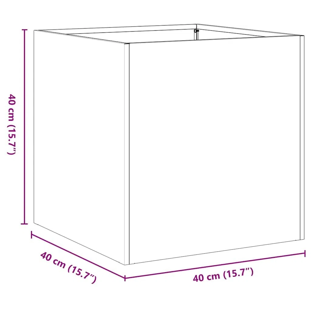 vidaXL Pflanzkübel Rostig 40x40x40 cm Wetterfester Stahl, Pflanzschale, Garten-Garten-Pflanzkübel, Outdoor-Pflanzgefäß, Hochbeet, Pflanzgefäß