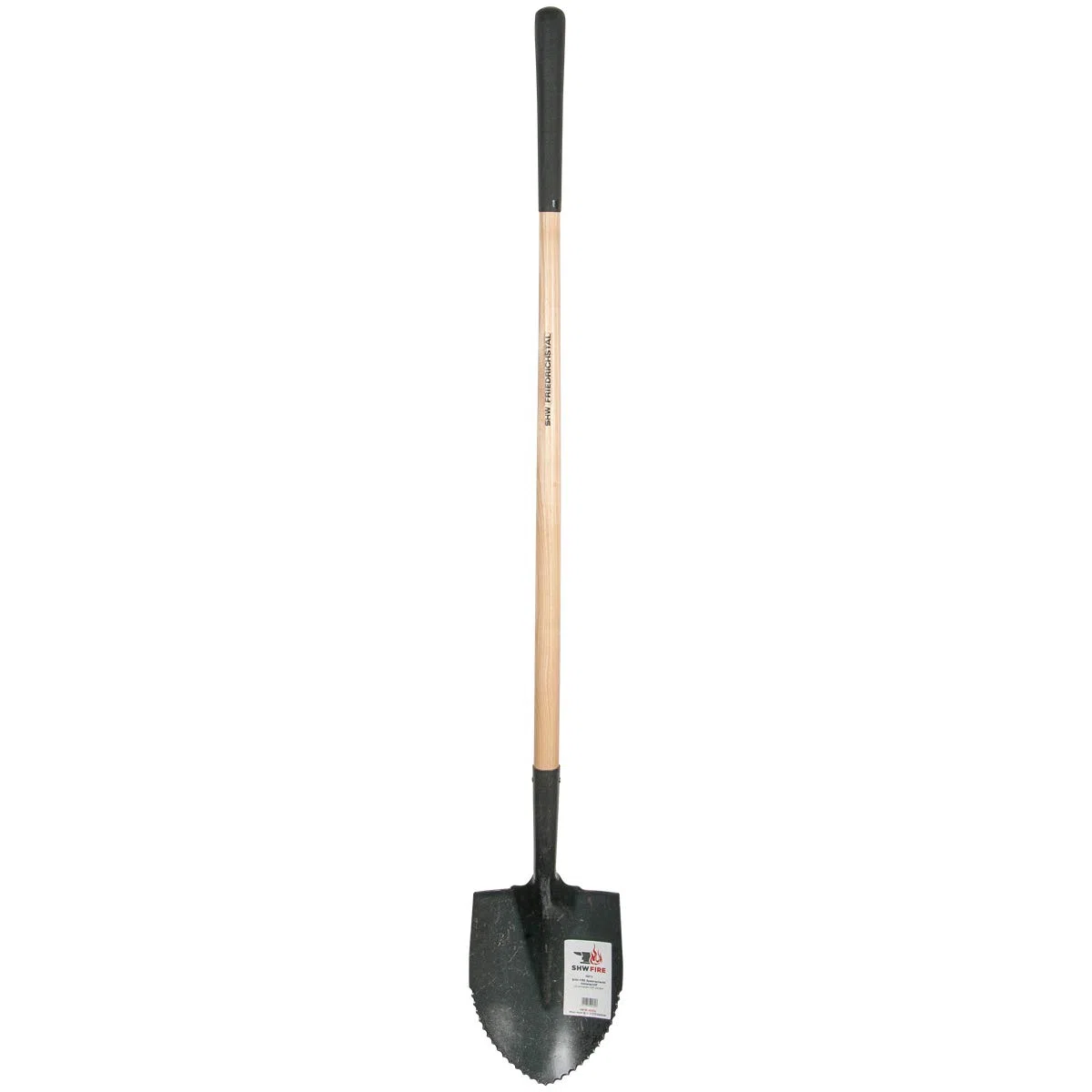 SHW-FIRE Spaten Schaufel mit Wellenschliff - Stahl und Holzstiel 120 cm | Made in Germany | Bodenbearbeitung für Garten, Bau & Hof | Robust & langlebig| Wellenschliff und Tritt vorne, Griffmanschette