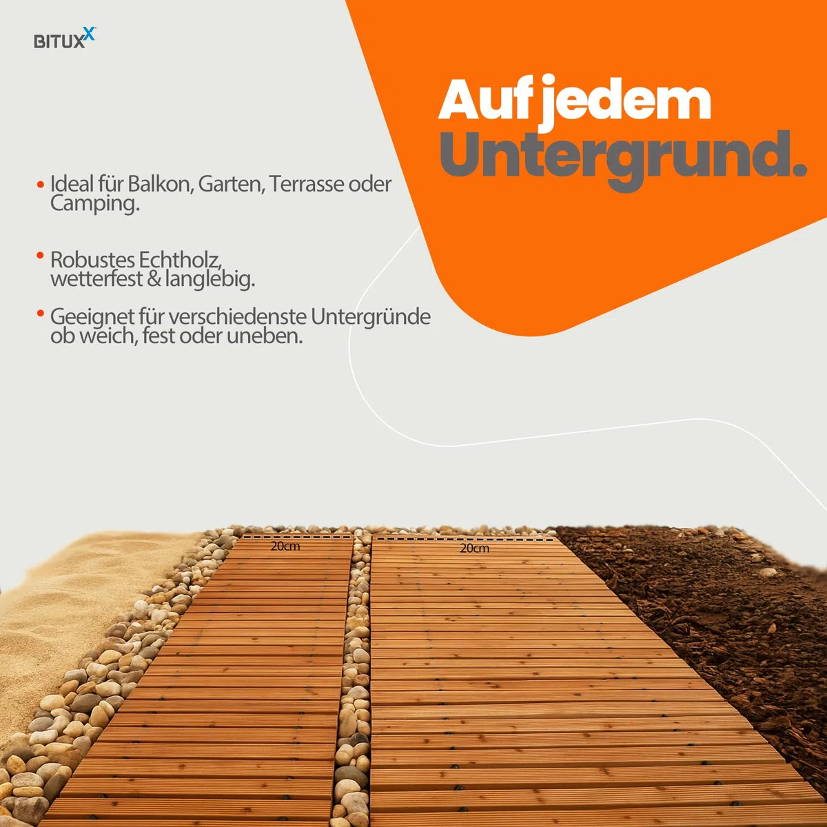 Bituxx Rollweg Holz Holzweg Gartenweg Gehweg Trittplatten Gartentritte Zedernholz ausrollbar 250x75cm