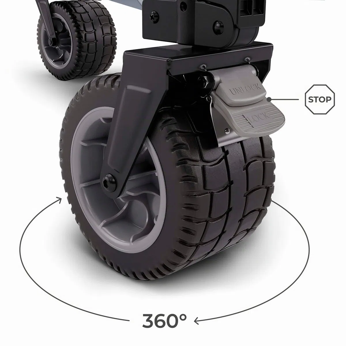 Kinderkraft ROLLSTER, klappbarer Bollerwagen, Tragkraft 100 kg, Volumen 130 l, Stabiler Stahlrahmen, Oxford 600D Gewebe, große Geländeräder, Teleskopgriff, kompakt, leicht zu transportieren, Grau