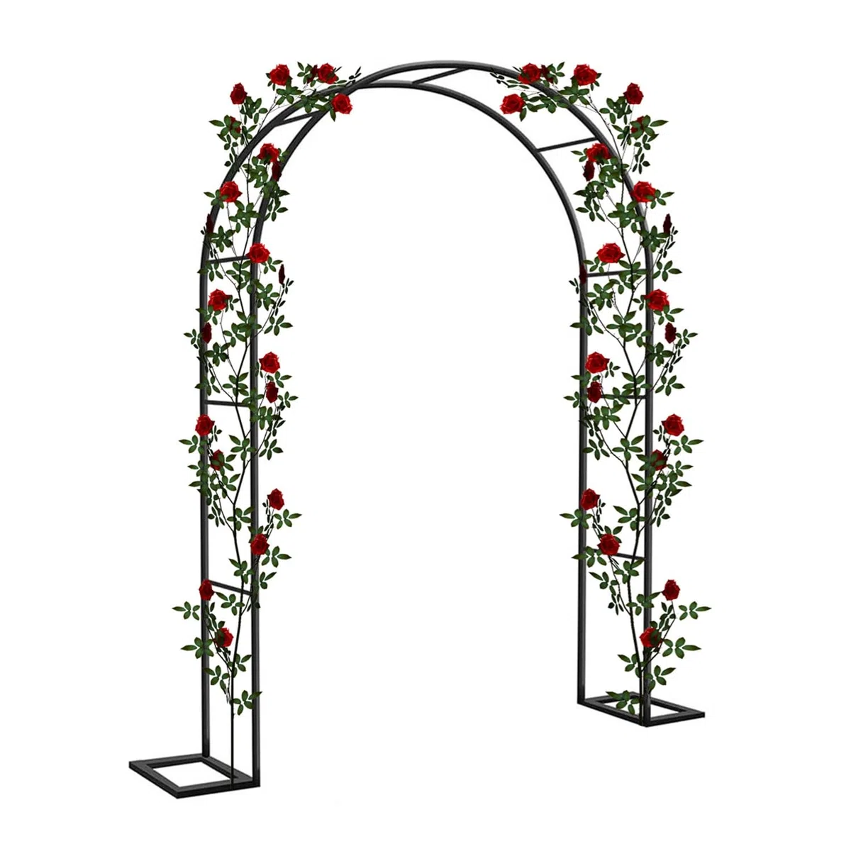 Metall-Gartenbogen für Kletterpflanzen und Rosen, 140 x 230 cm, Rankgitter, dekorative Pergola, röhrenförmiges Design, Unterstützung für Reben, Gartendekoration, Outdoor-Gartenlaube, Blumentor