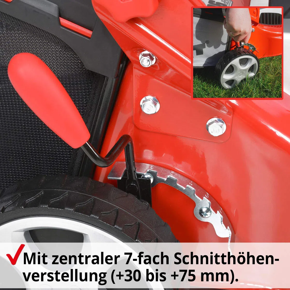 HECHT Elektrorasenmäher 1600 W 41 cm 50 L Fangkorb mit Mulchfunktion | Elektro-Mäher mit 1600 Watt Motor, zentrale 7-fach Schnitthöheneinstellung 30-70 mm, für gepflegten Rasen