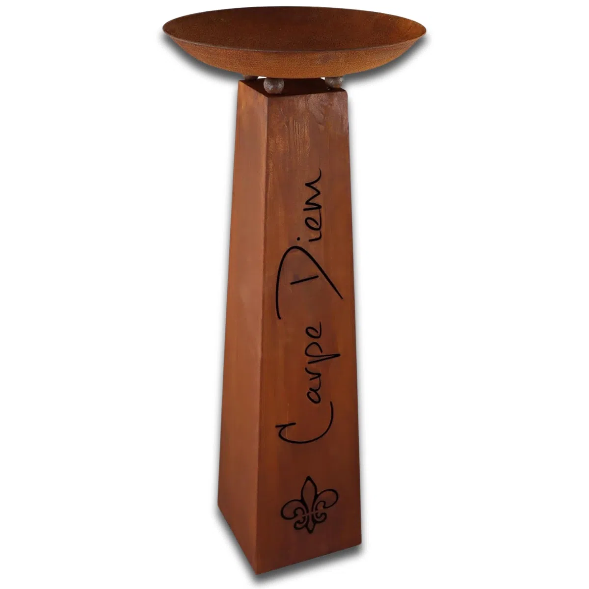 Rostikal Blumensäule 110 cm mit runder Pflanzschale 47 - Gartendeko Für Draußen Wetterfest, Deko Garten, Garten Deko Draußen - Wetterfeste Deko Für Ihren Outdoor-Bereich