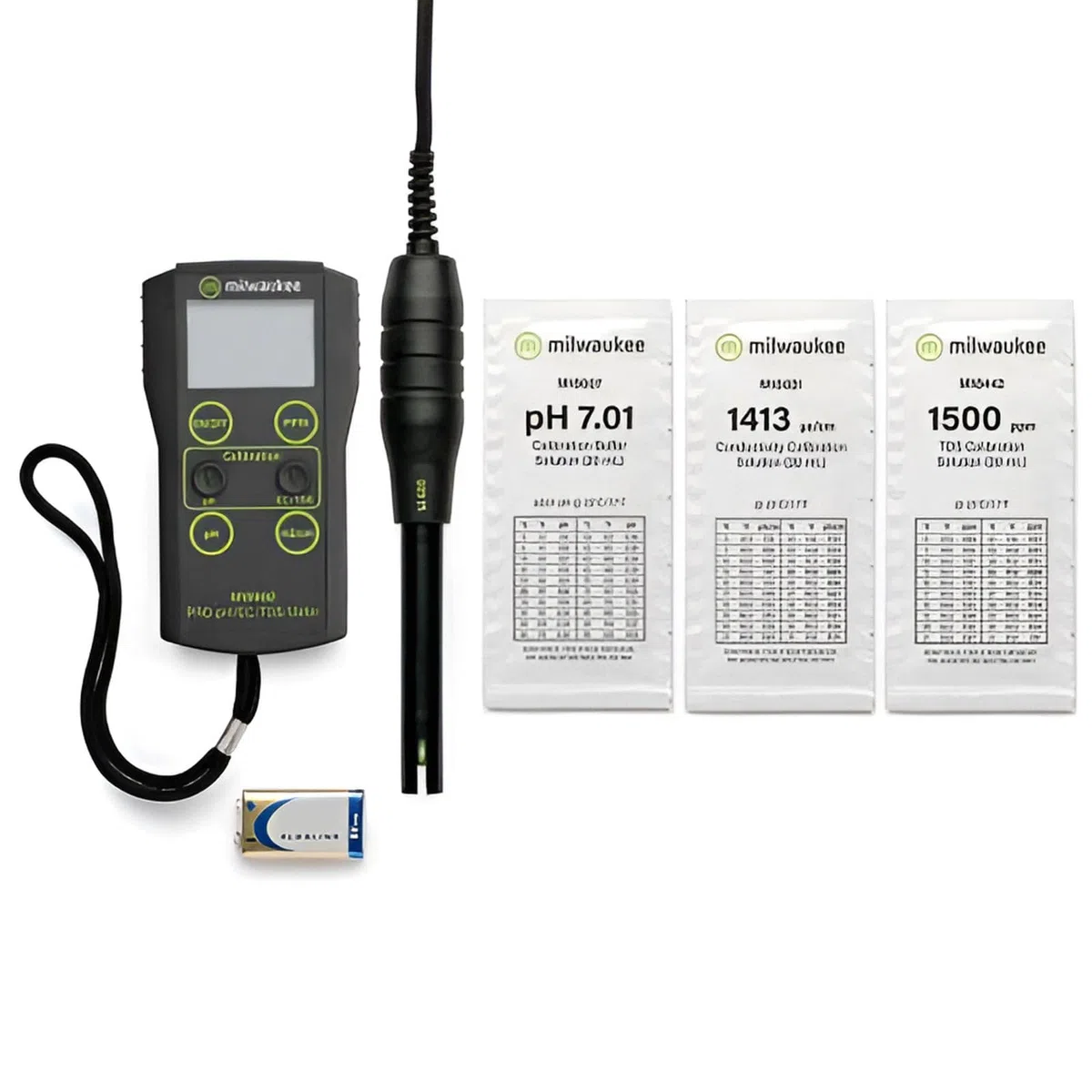 Weedness Milwaukee Combigerät MW802 pH & Ec-Messgerät - Garten Pflanzen Wert Pooltester Teststreifen für Pool pH-Meter Messen Wassertester Digital Aquarium Grow Anbau Indoor