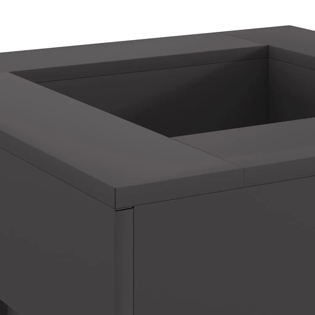 Feuerstelle Schwarz 60 x 60 x 30 cm Stahl für Terrasse Garten, kamin ofen feuerstelle Schornstein heizkassette Holzhalter Aschekasten zubehoer, Wärme und Behaglichkeit