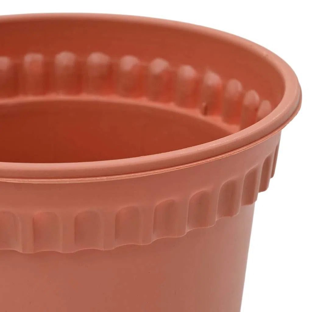 Runder Blumentopf 24 Stück Ziegelrot Ø 17 x 14 cm Kunststoff langlebig leicht für Balkon Garten Terrasse Indoor Outdoor Pflanzenpflege