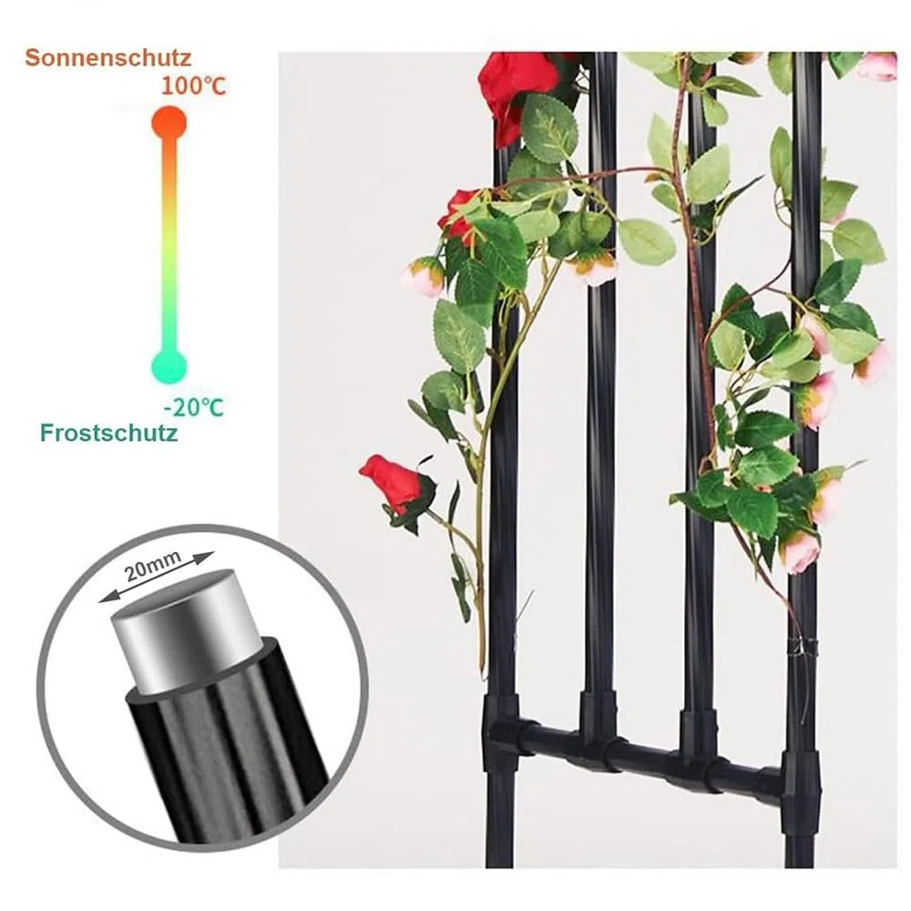 Weather-Resint Rosenbogen aus Metall, für Kletterpflanzen, halber Bogen, für den Außenbereich, 220–300 cm, Pera-Spalier, weiß, H für Rosen und Reben