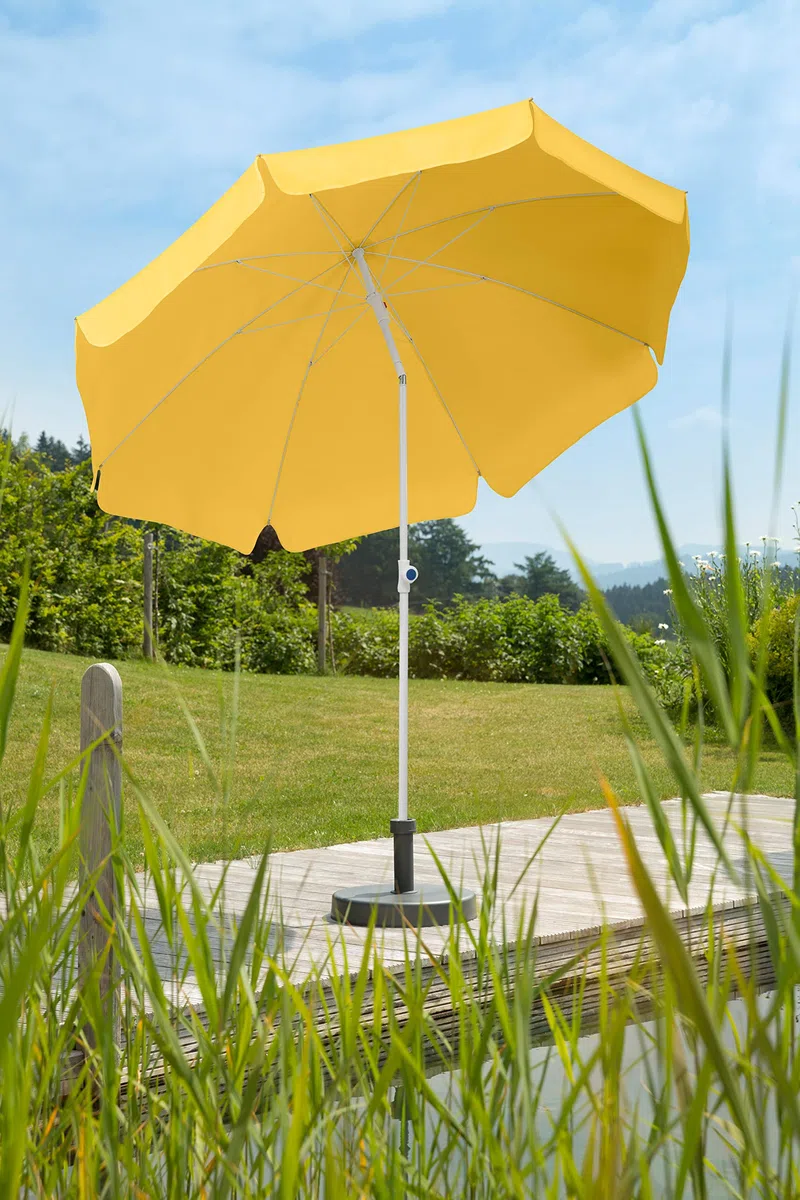 Schneider Sonnenschirm Ibiza, goldgelb, 240 cm rund, 681-04, Gestell Stahl, Bespannung Polyester, 2.8 kg
