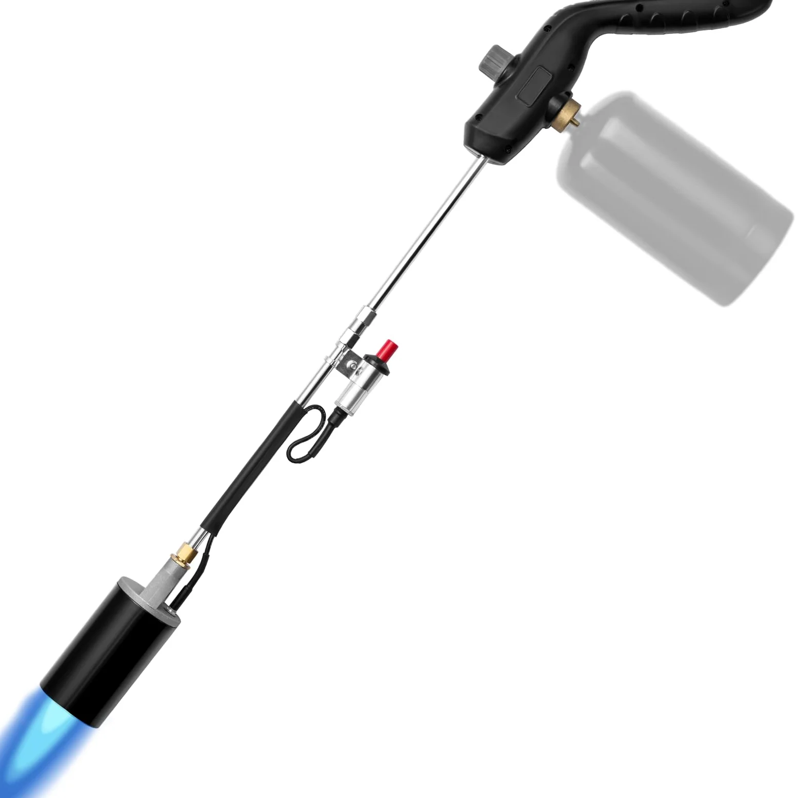 Propanbrenner, Unkrautbrenner, hohe Leistung, 1200.000 BTU Lötlampe mit Flammensteuerung, 76,2 cm, abnehmbarer langer Arm für Dachasphalt, Eis, Schnee, Straßenmarkierung, Anthrazit