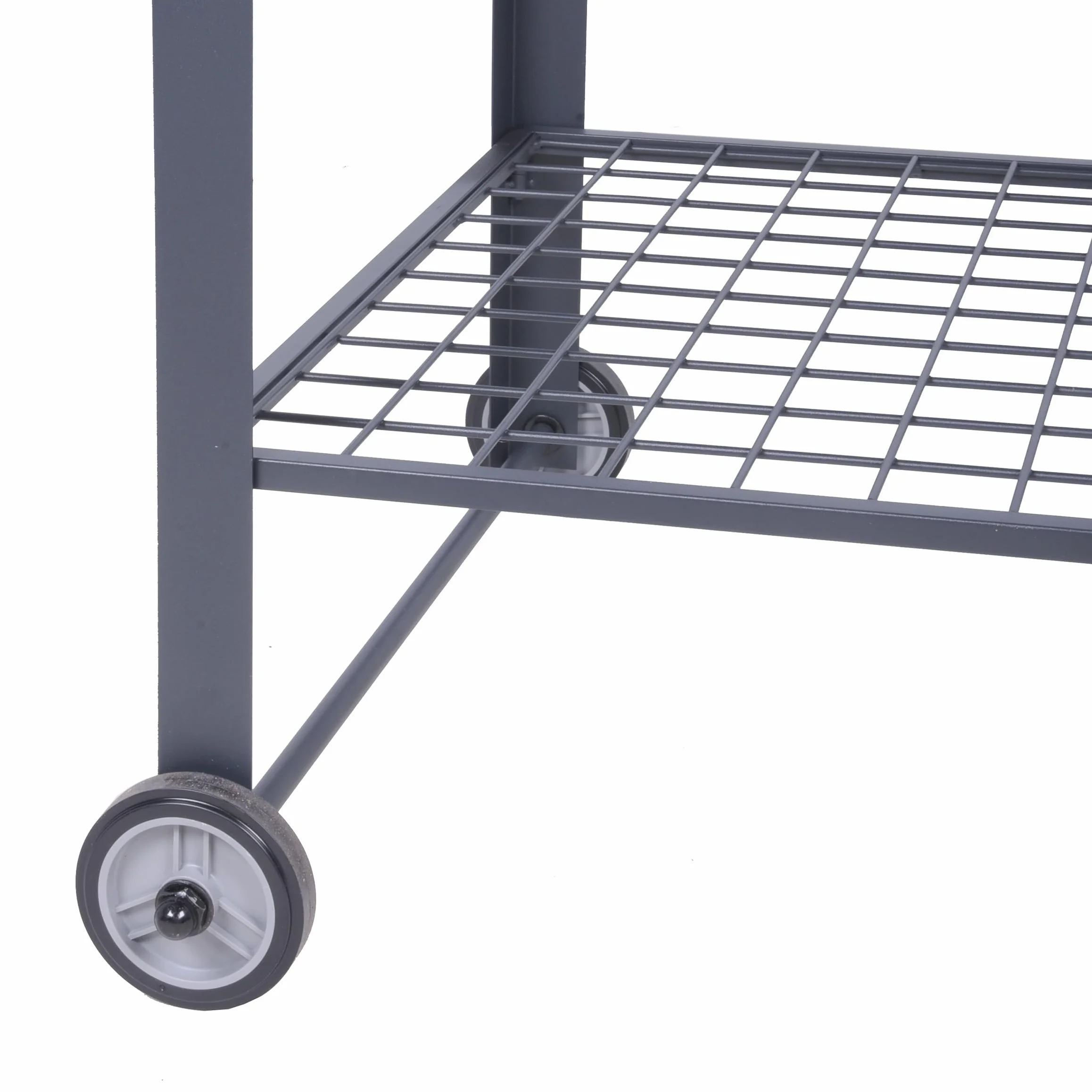 Spetebo Metall Pflanztisch auf Rollen - 90 x 55 cm - Gärtnertisch mit Gitterablage - Garten Arbeitstisch Blumentisch Outdoor Arbeitsplatte mit Ablage rollbar