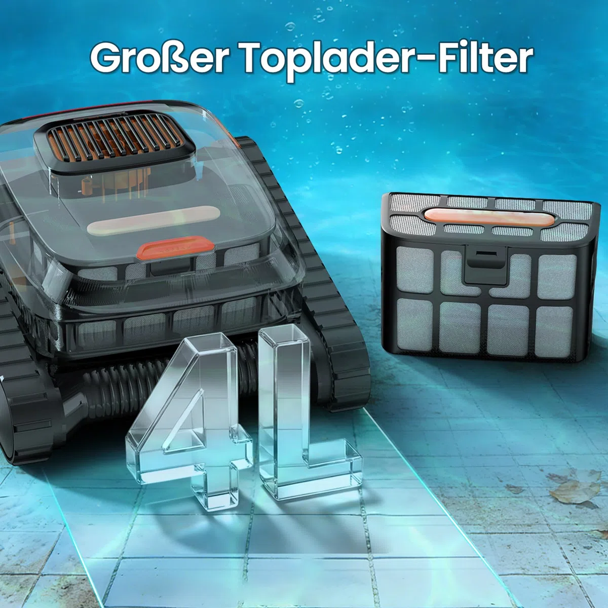 Pool-Royal Poolroboter PR10 Limited Design Edition Akku, Model 2026, Poolsauger, Autoparken und Wandklettern 3 Motoren 120 Minuten Batterielaufzeit für Schwimmbecken Boden, Wand, Wasserlinie