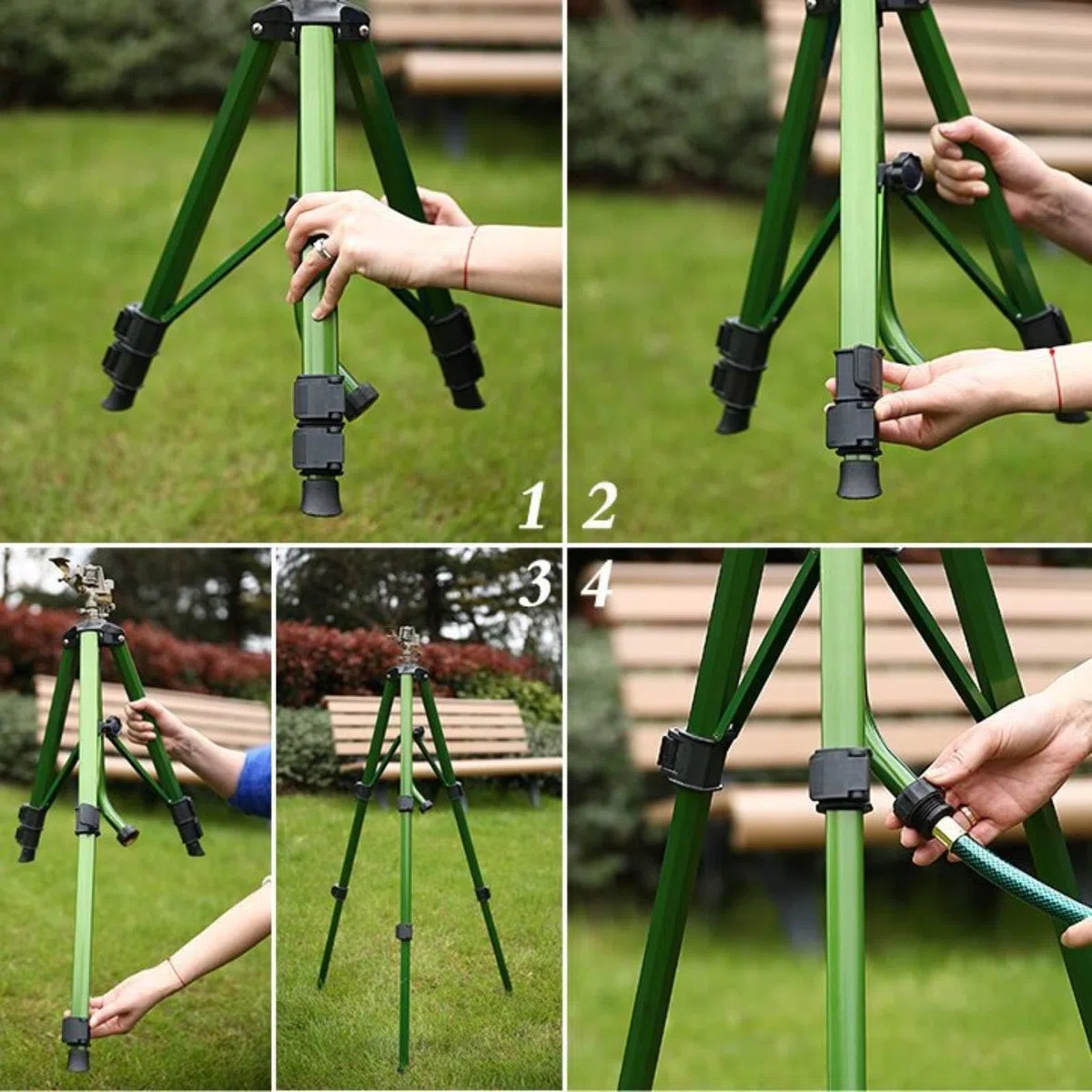 Verstellbarer Dreibein-Sprinkler Höhenverstellbar Einstellbarer Garten-Sprinkler Winkelverstellbar Metall-Rasensprenger