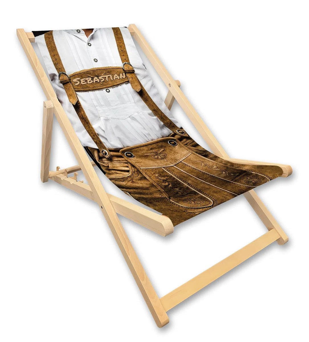 Liegestuhl mit Name | Lederhose Tracht | Oktoberfest Deko Wiesn Party Dekoration Dekoration Biergarten Bayern, Geschenkidee für Männer