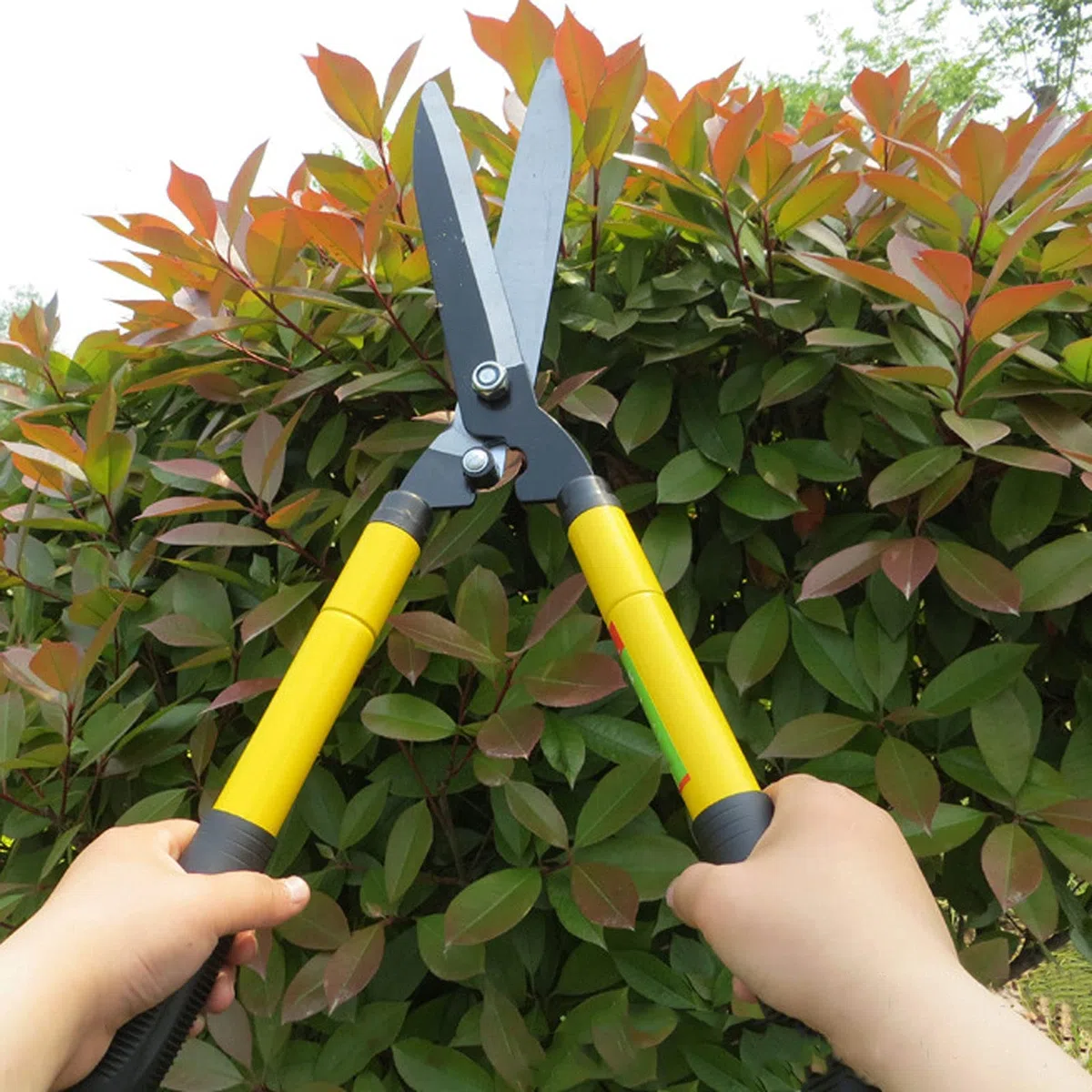 Gartenheckenschere Gartengeräte, Heckenschere Stoßdämpfende Stoßstange Aluminiumgriffe Für Manuelle Heckenscheren Mit Bequemen Gepolsterten Griffen,