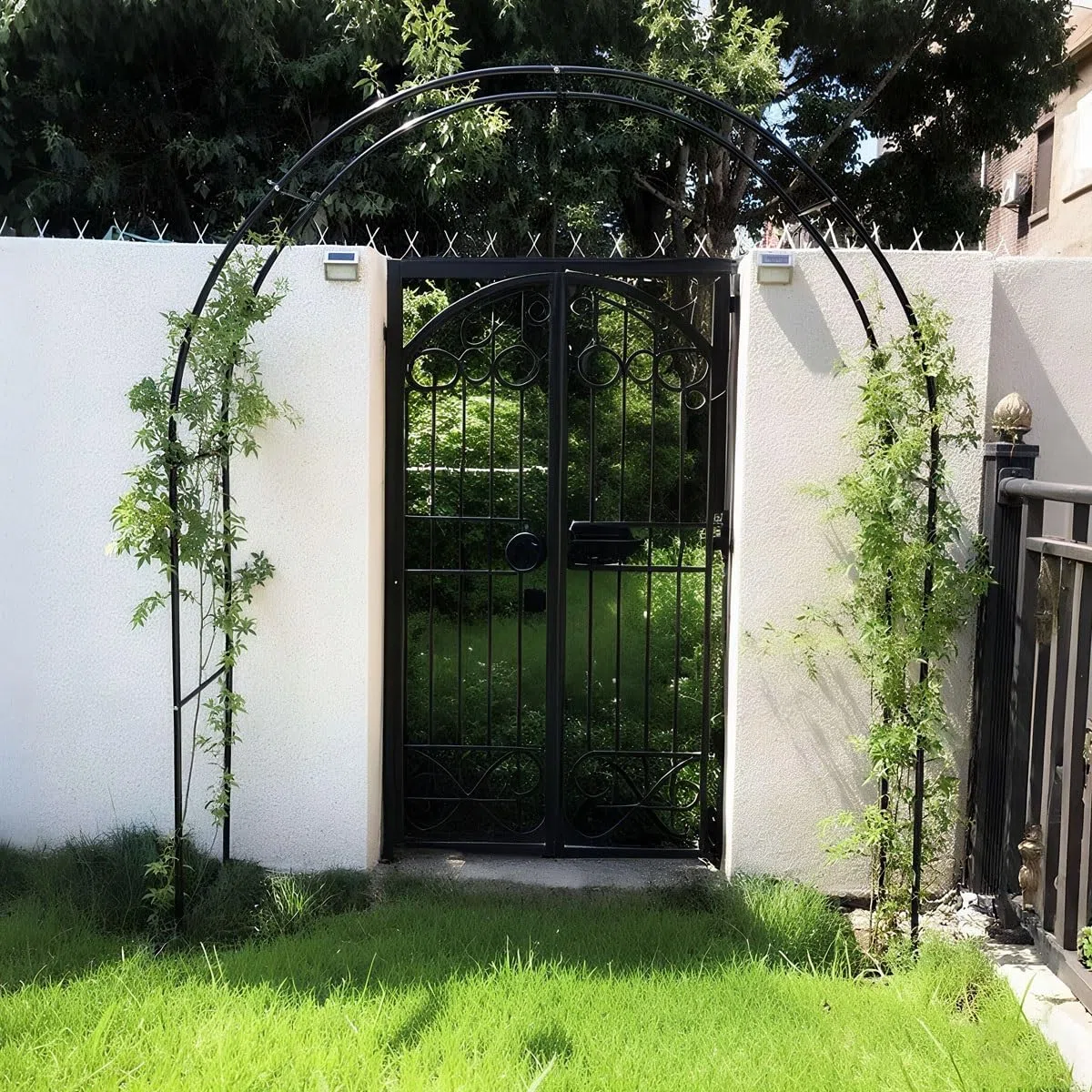Metall-Gartenlaube, Rankgitter, rostfrei, Hochzeit, Torbogen für Hinterhof, Outdoor, Terrasse, Dekoration, Pflanzenstütze, breites Design, (B 1 x H 2,2 m)